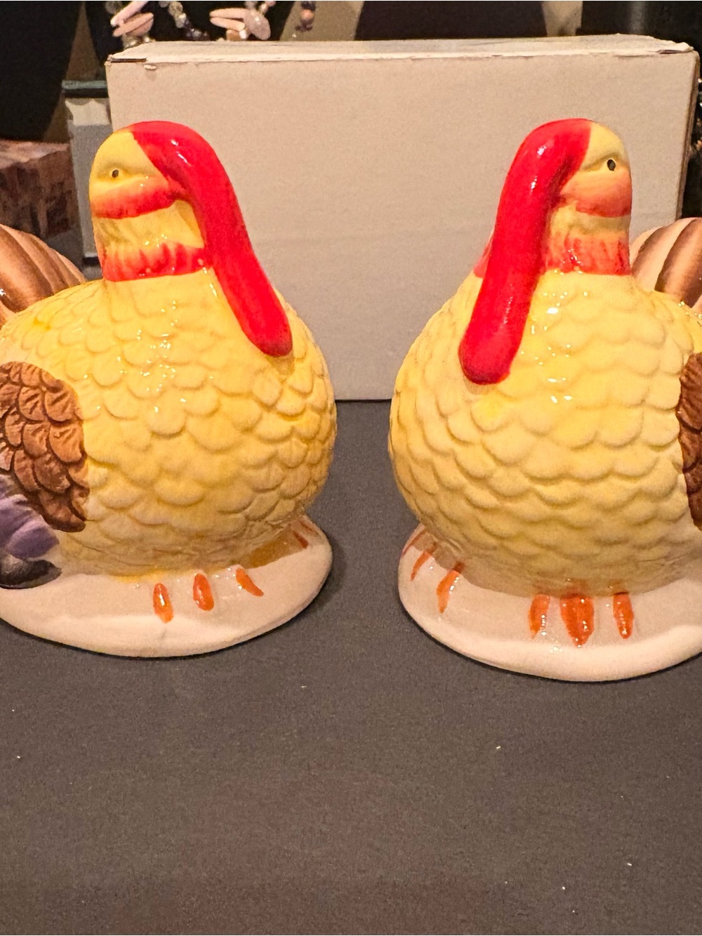 Ceramic Yellow Turkey Salt and Pepper Shaker Set - Decorative Home Accent NWOT!!